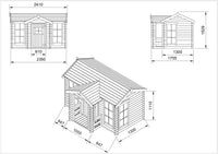 Casetta legno per bambini -  L241xL187xA151cm/ 2,63m2 - Timbela M520