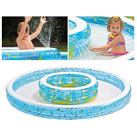 Intex piscina tonda gonfiabile baby fish double  cm. 279x36 h (lt. 990+232) - Intex