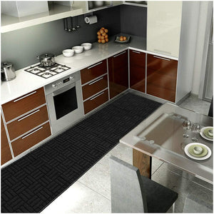 Tappeto Cucina Antiscivolo 3D 50x80 cm Moderno Assorbente Lavabile Made in Italy Nero