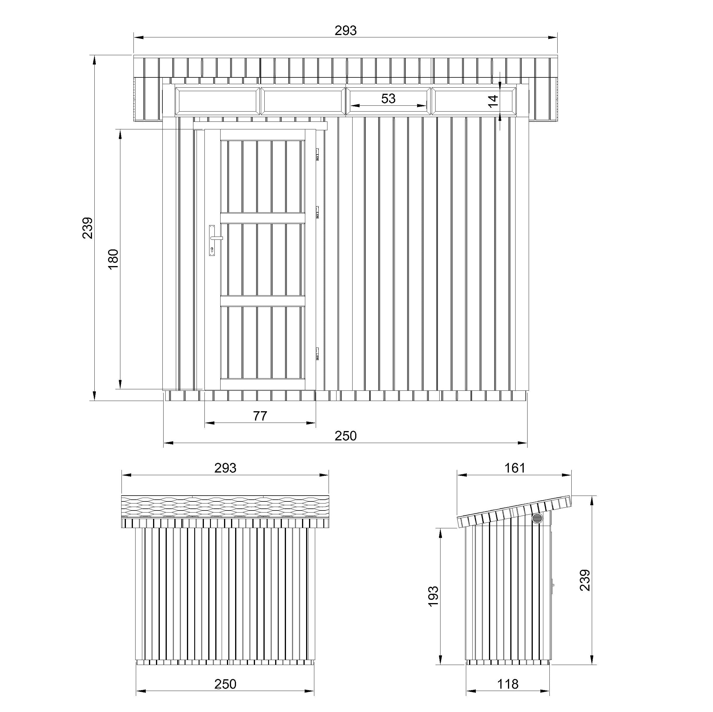 Casetta da Giardino di QUALITÀ PREMIUM 3m²-L161xW294cm - TIMBELA M901-HARVEST HONEY