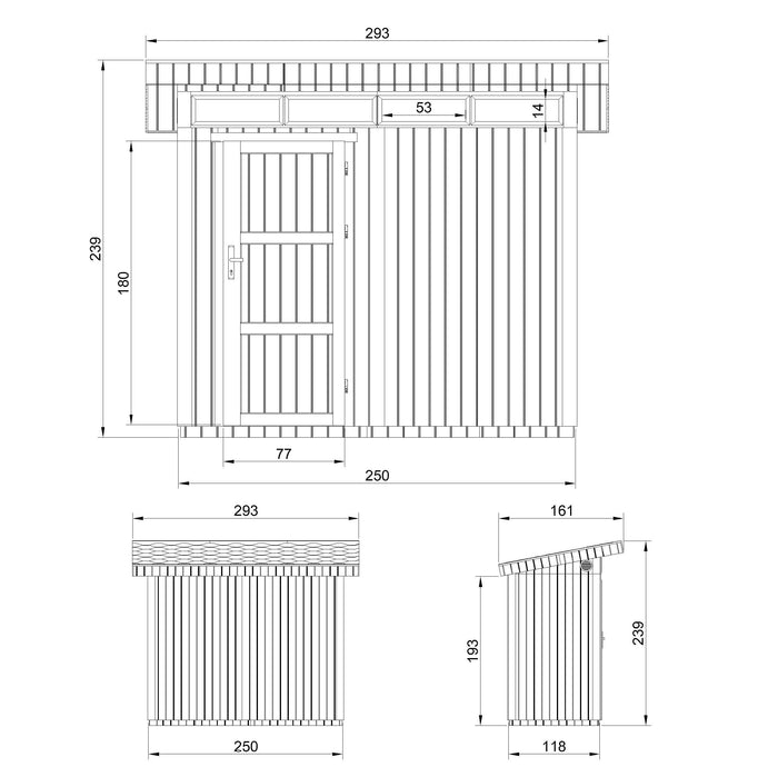 Casetta da Giardino di QUALITÀ PREMIUM 3m²-L161xW294cm - TIMBELA M901-HARVEST HONEY