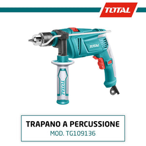 TRAPANO A PERCUSSIONE 850W ELETTRICO VELOCITÁ REGOLABILE MANDRINO A CHIAVE TOTAL TOTTG109136