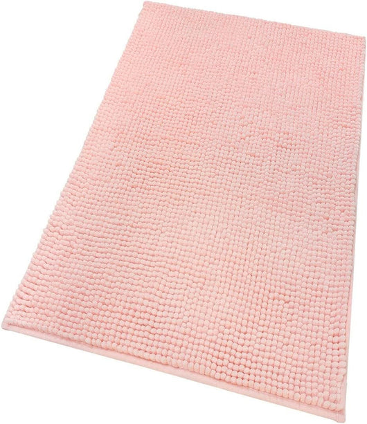 Tappeto Bagno Confortevole Scendiletto 50x80 cm Morbido Antiscivolo Pelo Lungo Rosa