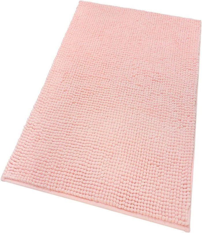 Tappeto Bagno Confortevole Scendiletto 65x130 cm Morbido Antiscivolo Pelo Lungo Rosa