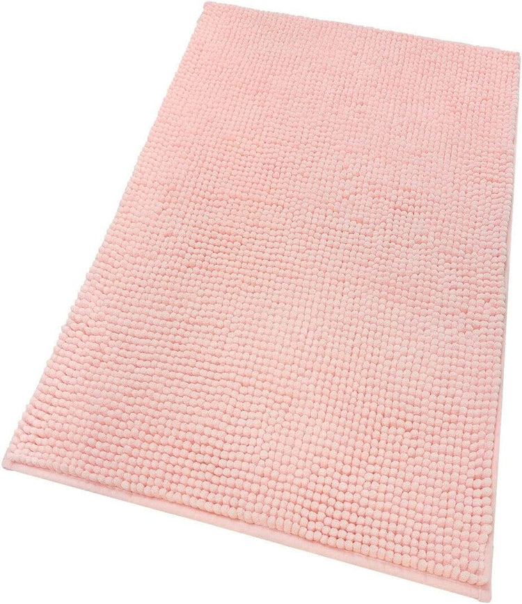 Tappeto Bagno Confortevole Scendiletto 65x130 cm Morbido Antiscivolo Pelo Lungo Rosa