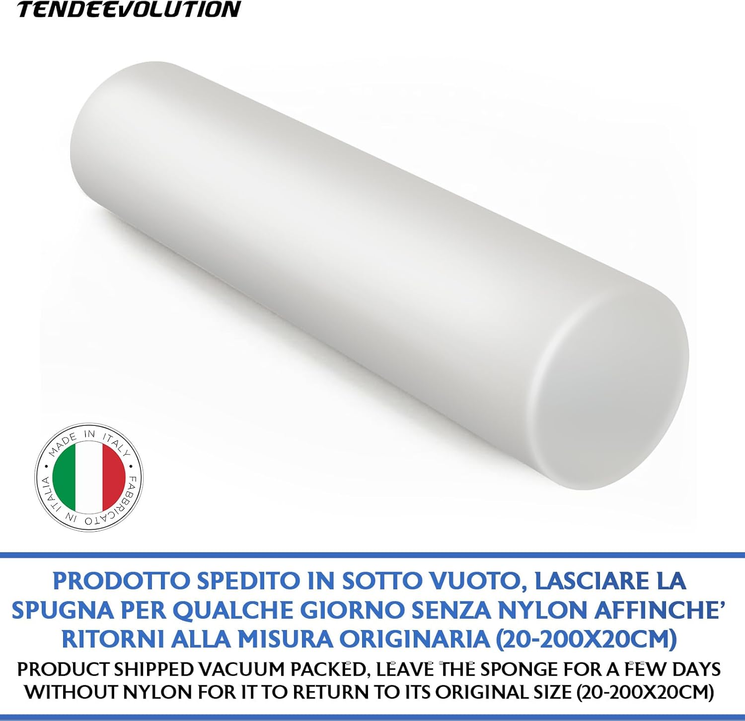 Cilindro in Gommapiuma per Divano Letto Imbottitura in Spugna e Poliuretano Rullo Foam Diametro 20 cm Lunghezza 190 cm