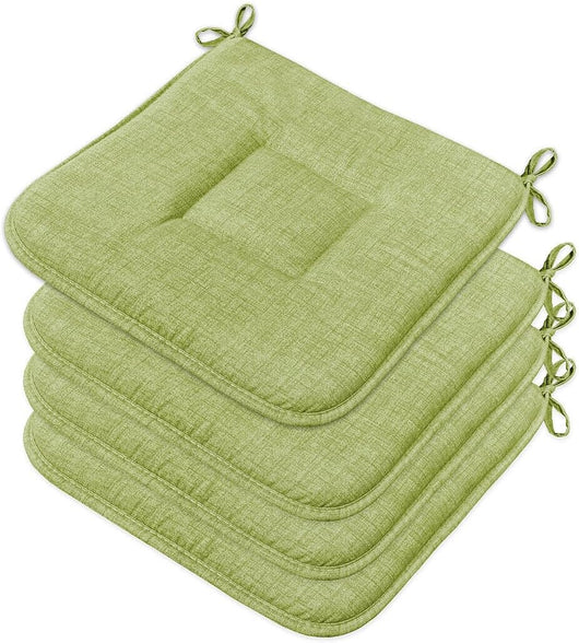 Set 4 Cuscini Sedia Cucina Cotone Morbidi Lavabili Universali Coprisedia Colore Pastello Verde