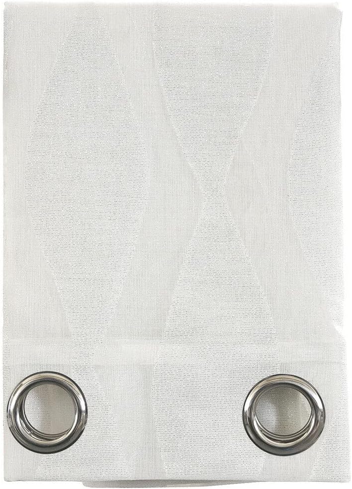 Tende Porta Finestra Occhielli Brillantini Coppia Moderna 140x280 Cm Semitrasparente Interno Bianco