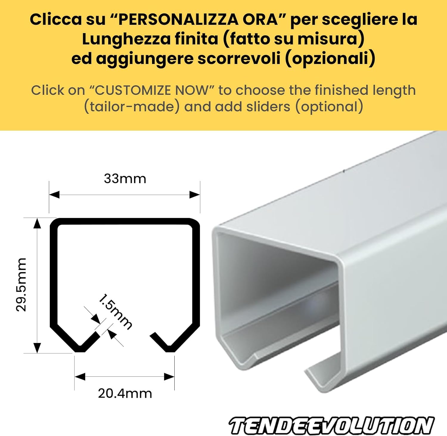 Binario Monorotaia MR3 in Ferro Zincato, Lung 150cm 4 Scorrevoli Inclusi per Teli PVC, Tettoie, Gazebi, Pergole, Capanni