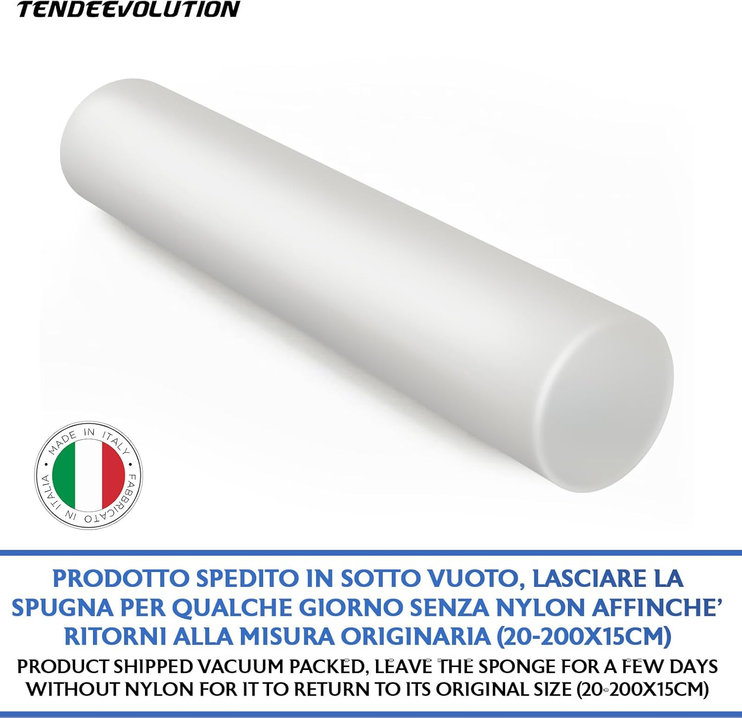 Cilindro in Gommapiuma per Divano Letto Imbottitura in Spugna e Poliuretano Rullo Foam Diametro 15 cm Lunghezza 20 cm