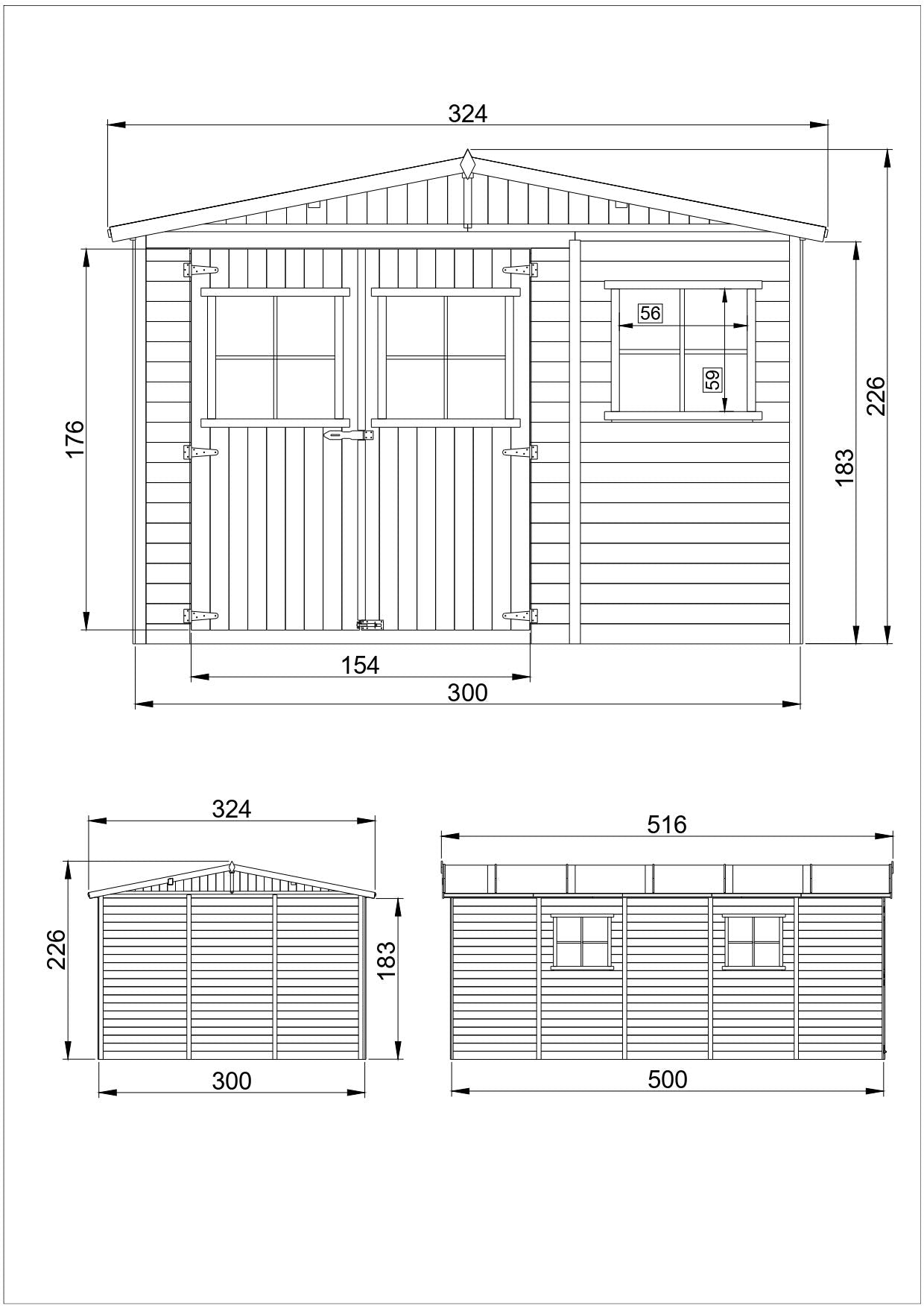 Casa da giardino in legno - 15 m² - TIMBELA M337