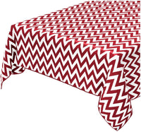 Tovaglia Antimacchia Cucina 135x135 cm Zig Zag Bordata Cotone Plastificato Copritavolo Rosso