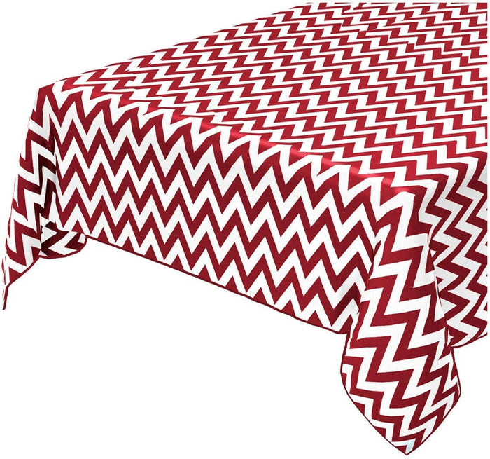 Tovaglia Antimacchia Cucina 135x135 cm Zig Zag Bordata Cotone Plastificato Copritavolo Rosso