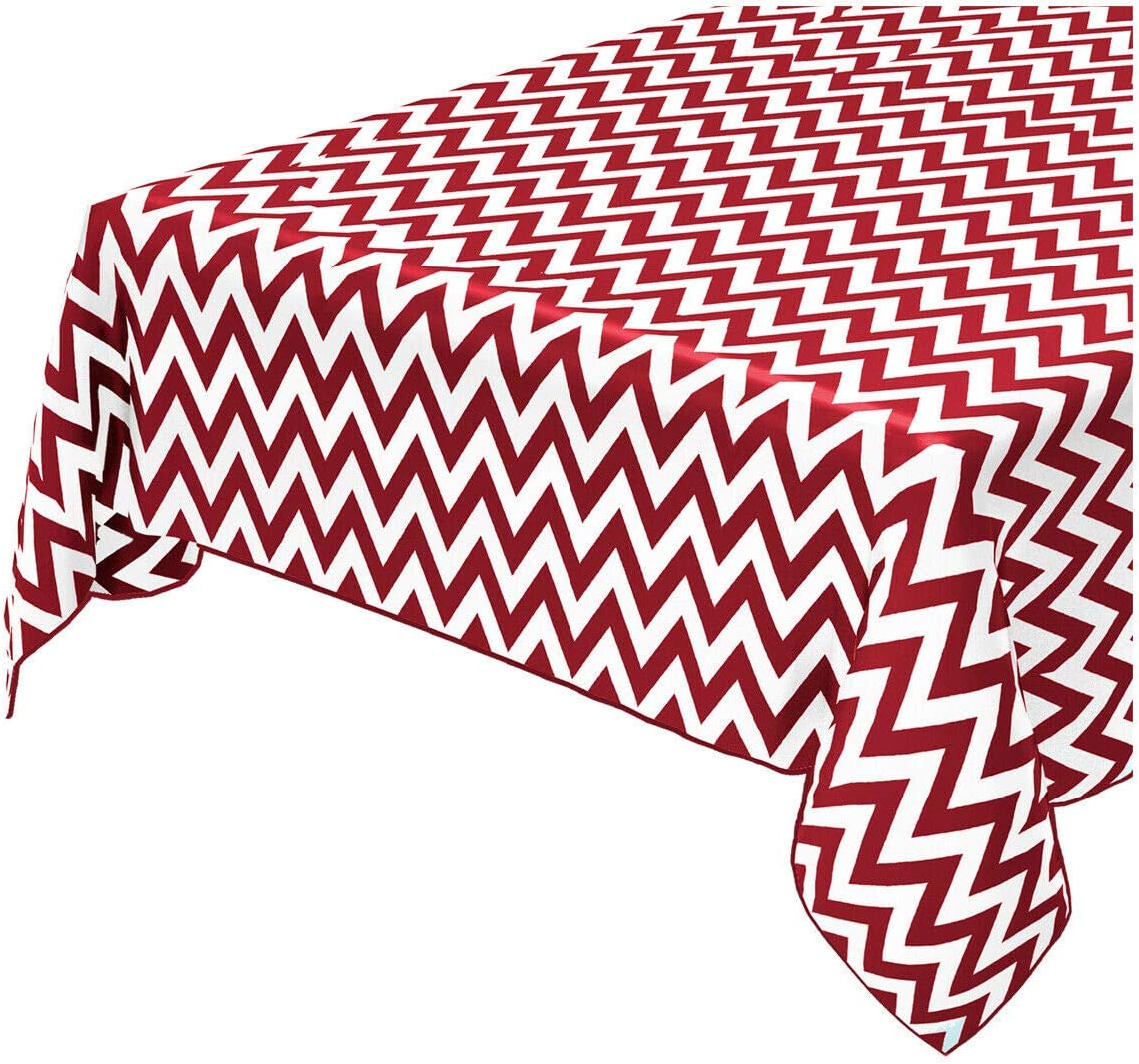 Tovaglia Antimacchia Cucina 135x230 cm Zig Zag Bordata Cotone Plastificato Copritavolo Rosso