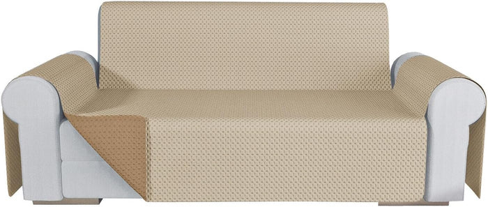 Copridivano Double Face Moderno Lavabile Fodera ProteggiDivano 2 Posti Beige