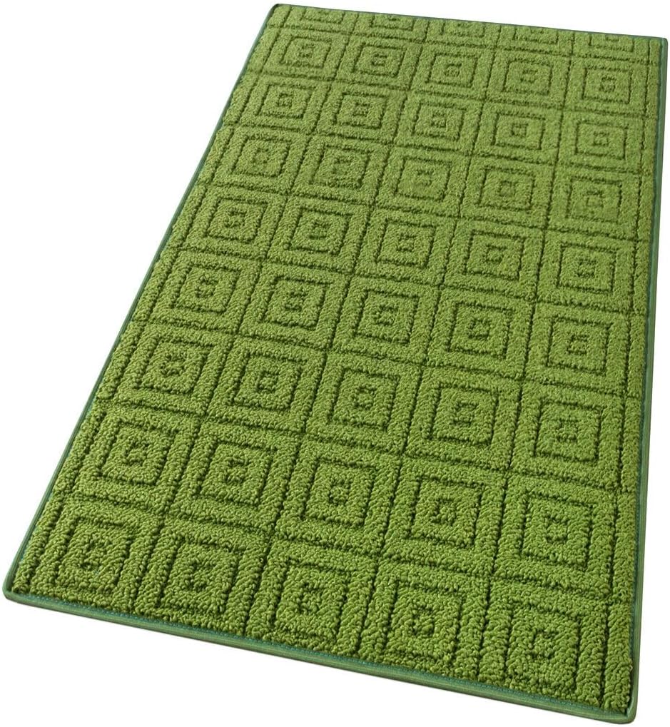 Tappeto Cucina 3D Antiscivolo Tinta Unita Assorbente Verde 57x240 cm