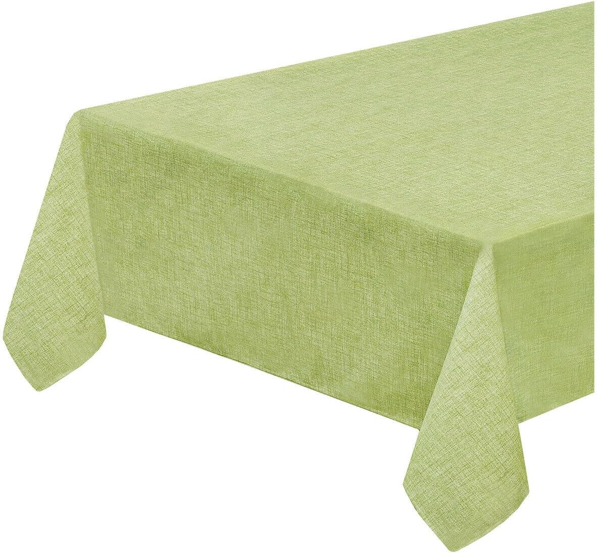 Tovaglia Tavolo Cucina 135x135 cm Antimacchia Bordata Plastificata Copritavolo Pastello Verde