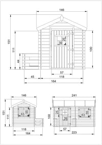 Casetta legno per bambini -  L184xL241xA151cm/ 2.63m2 - Timbela M503