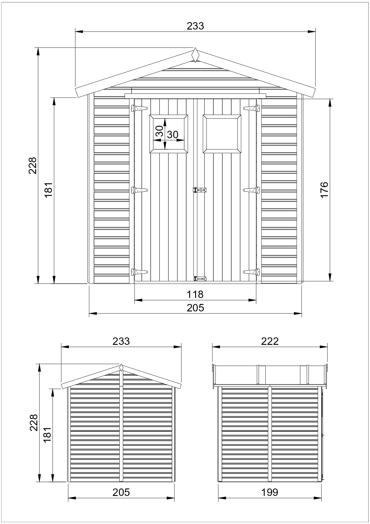 Casa da giardino in legno - 4,08 m² -TIMBELA M351