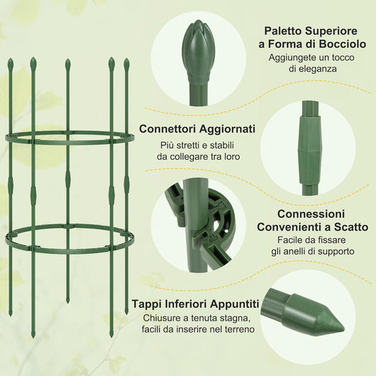 3 Pezzi Obelisco per Rampicanti Garden, Supporto Piante Rampicanti Giardino, Pomodoro Gabbie Traliccio Giardino in Vaso 102cm, per Pomodori Vite Frutta Rose Rampicanti Piante