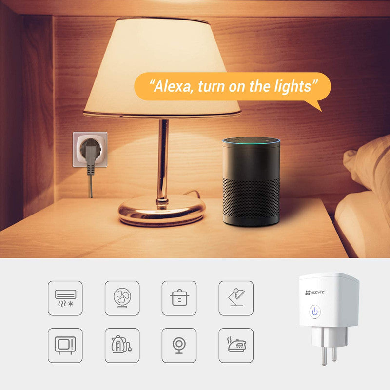 kit da 2, Presa Connessa Wifi, Misurazione del Consumo, Controllo Vocale con Amazon Alexa e Google Home EZVIZ T30 
