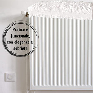 Copritermosifone Stoffa In Cotone Copricalorifero Elasticizzato Bianco 50 x 70 cm