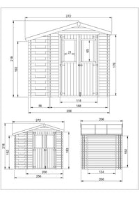 Casetta da Giardino in Legno con Legnaia da Esterno - 3,53 m2 + 0,97 m2 - TIMBELA M386C+M386G