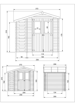 Casetta da Giardino in Legno con Legnaia da Esterno - 3,53 m2 + 0,97 m2 - TIMBELA M386C+M386G