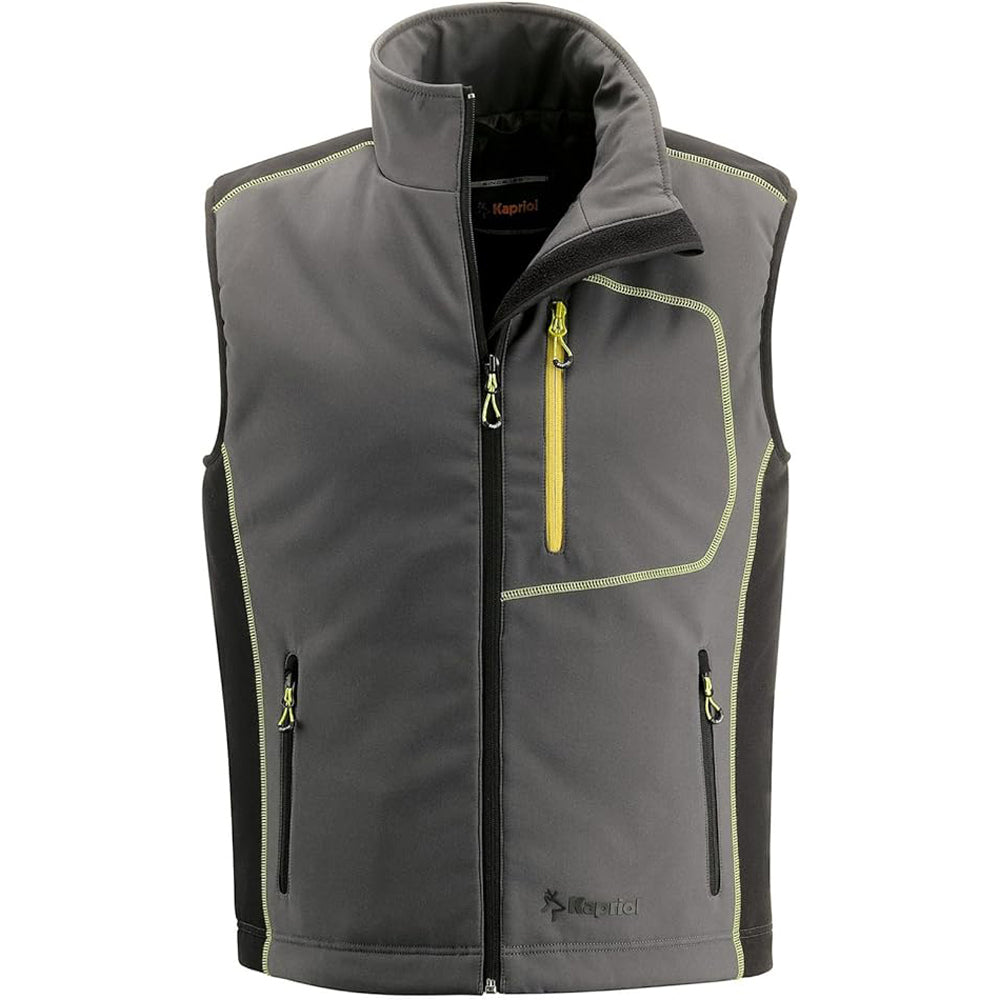 GILET DA LAVORO IMBOTTITO DYNAMIC GRIGIO/NERO TG. XL TASCHE ZIP KAPRIOL 35452