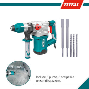 MARTELLO TASSELLATORE SDS-PLUS SCALPELLATORE TRAPANO 1500W TOTAL TH115326