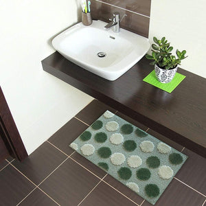 Tappeto Bagno 50x110 cm Antiscivolo Shaggy Moderno Assorbente Verde