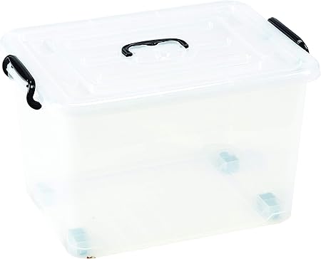 King Home CONTENITORE K-BOX 40L TRASPARENTE C/RUOTE 50,5x30x36h cm