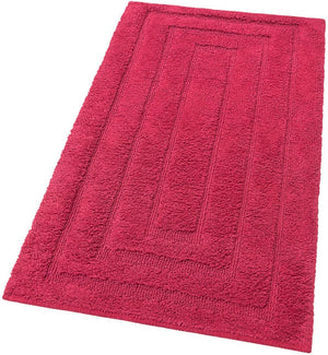 Tappeto Bagno 60x175 cm Puro Cotone Elegante Lussuoso Morbido Scendiletto Antiscivolo Rosso