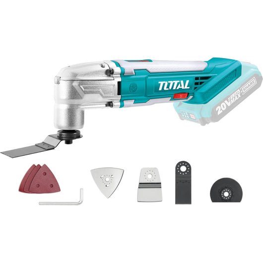 UTENSILE MULTIFUNZIONE TAGLIA/LEVIGA A BATTERIA 20V + ACCESSORI TOTAL TOTTMLI2001