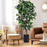 Albero Ficus Artificiale Pianta Artificiale Elegante, per Decorazione Domestico Giardino Ufficio, 180cm