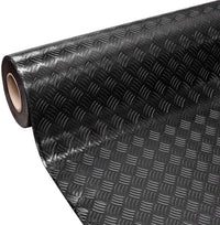 Tappeto Gomma Copri Pavimento 140x25 mt Effetto Lamiera Zerbino Antiscivolo Isolante Robusto Nero