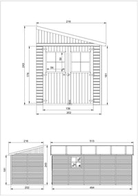 Casa da giardino in legno (senza parete laterale) - 9,91 m² - TIMBELA M341