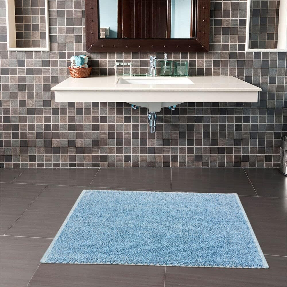 Tappeto Bagno Camera Scendiletto 60x130 cm Puro Cotone Morbido Lavabile Made In Italy Azzurro