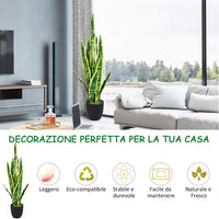 Pianta Artificiale sansevieria Finta da 90 cm con Serpente con Vaso e 20 Foglie, Agave Finta pianta Finta per casa Giardino Ufficio, Gialla