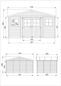 Casa da giardino in legno - 12 m²- TIMBELA M331