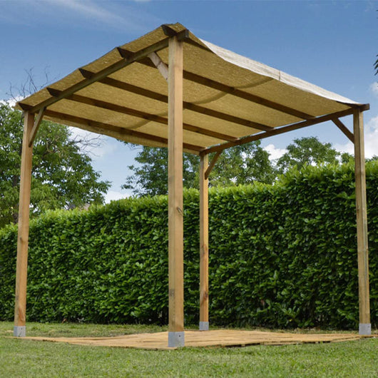 GAZEBO PERGOLA VERANDA LEGNO TETTOIA GIARDINO 3x3mt NO COPERTURA VERDELOOK 785/1