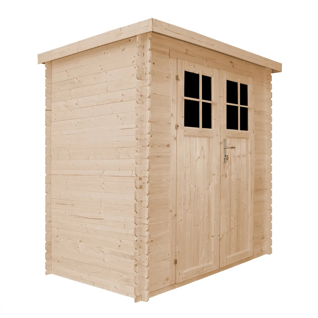 TIMBELA M310F Casetta da Giardino in Legno per esterni con porta con serratura di alta qualità - 239x144x200 cm/2.6m2 