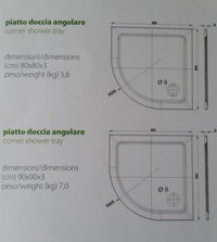 Piatto doccia flat in resina alto 3cm (rettangolare) - Misura: 90 x 120 x 3h