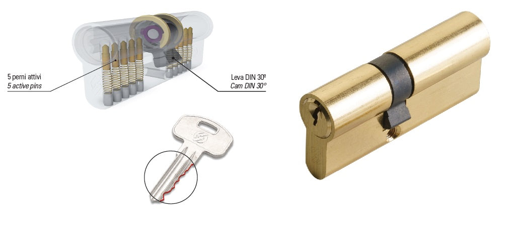 SECUREMME KY CILINDRO MM. 85(40X45) OTT.LUCIDO