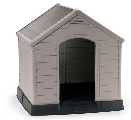 Cuccia da Esterno per Cani 99x95x99 cm in Plastica Keter Dog House Sabbia/Marrone