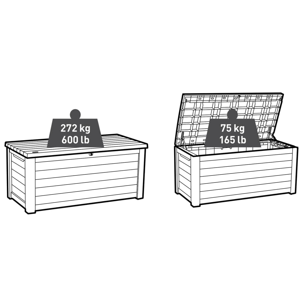 Keter Contenitore Portaoggetti da Esterno Northwood 630 L Grafite 446828