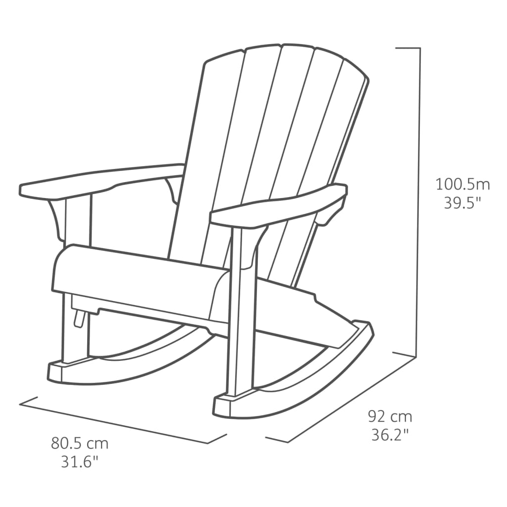 Keter Sedia a Dondolo Adirondack Troy Graffite 441310