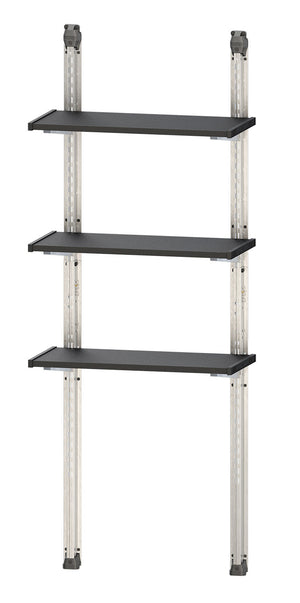 Scaffalatura 3 Ripiani per Casetta da Giardino 70x30 cm Altezza Regolabile in Resina Keter Shelving Kit 70 Nera