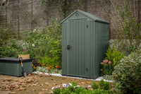 Casetta da Giardino Porta Attrezzi 125,8x117x205 cmin Evotech+ Keter Darwin 4x4 Verde