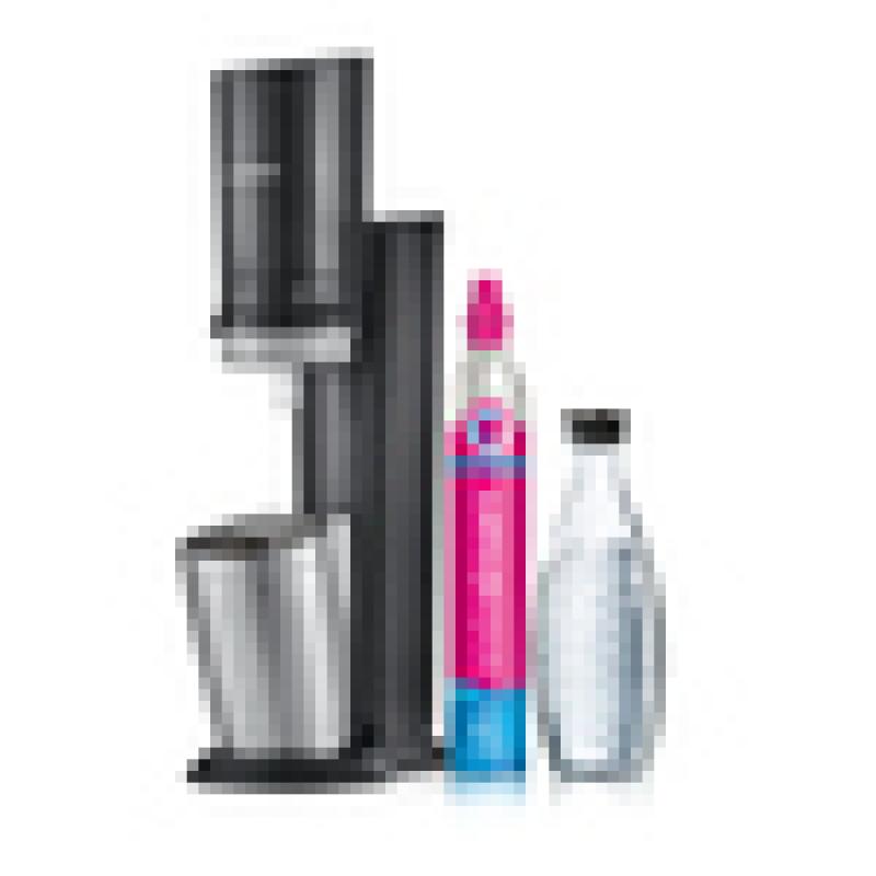 Sodastream soda maker crystal 3 0 qc nero schwarz incl 1 bottiglia di vetro (1016411410) - 145157